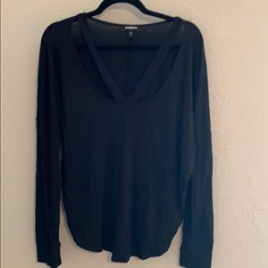 Express Cutout Long Sleeve Tee, Large